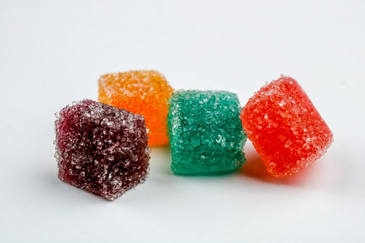 Colourful cannabis gummy candies
